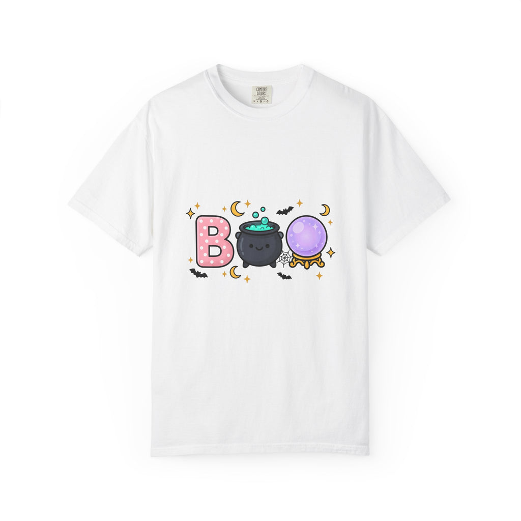 Witch Cauldron Halloween Spellcaster Gift Cute Cauldron Horror Fan Kawaii Warlock Comic Magic Orb T-Shirt