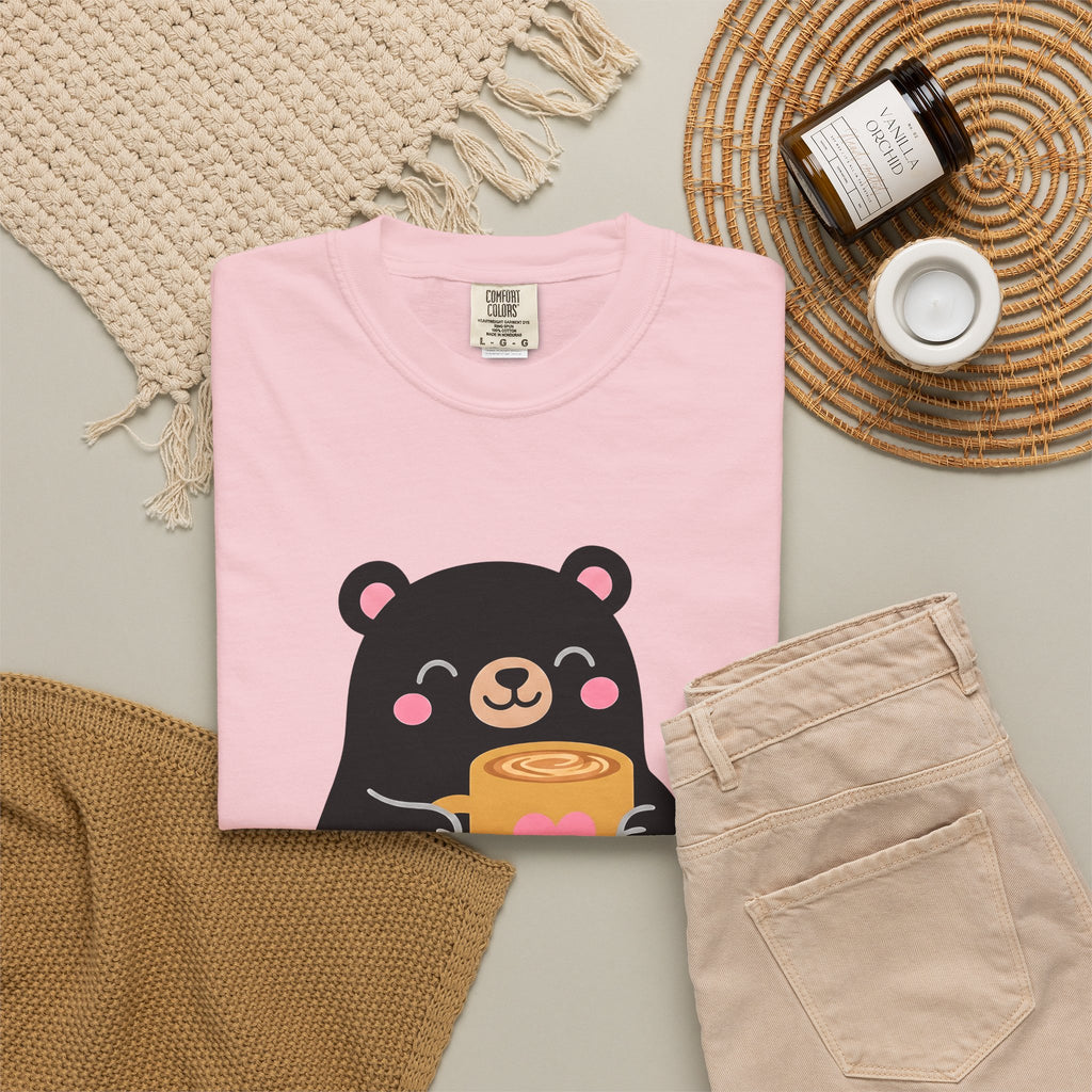 Bear Coffee Cup Coffee Animal Gift Cute Mug Coffee Fan Coffee Mug Kawaii Minimalist T-Shirt
