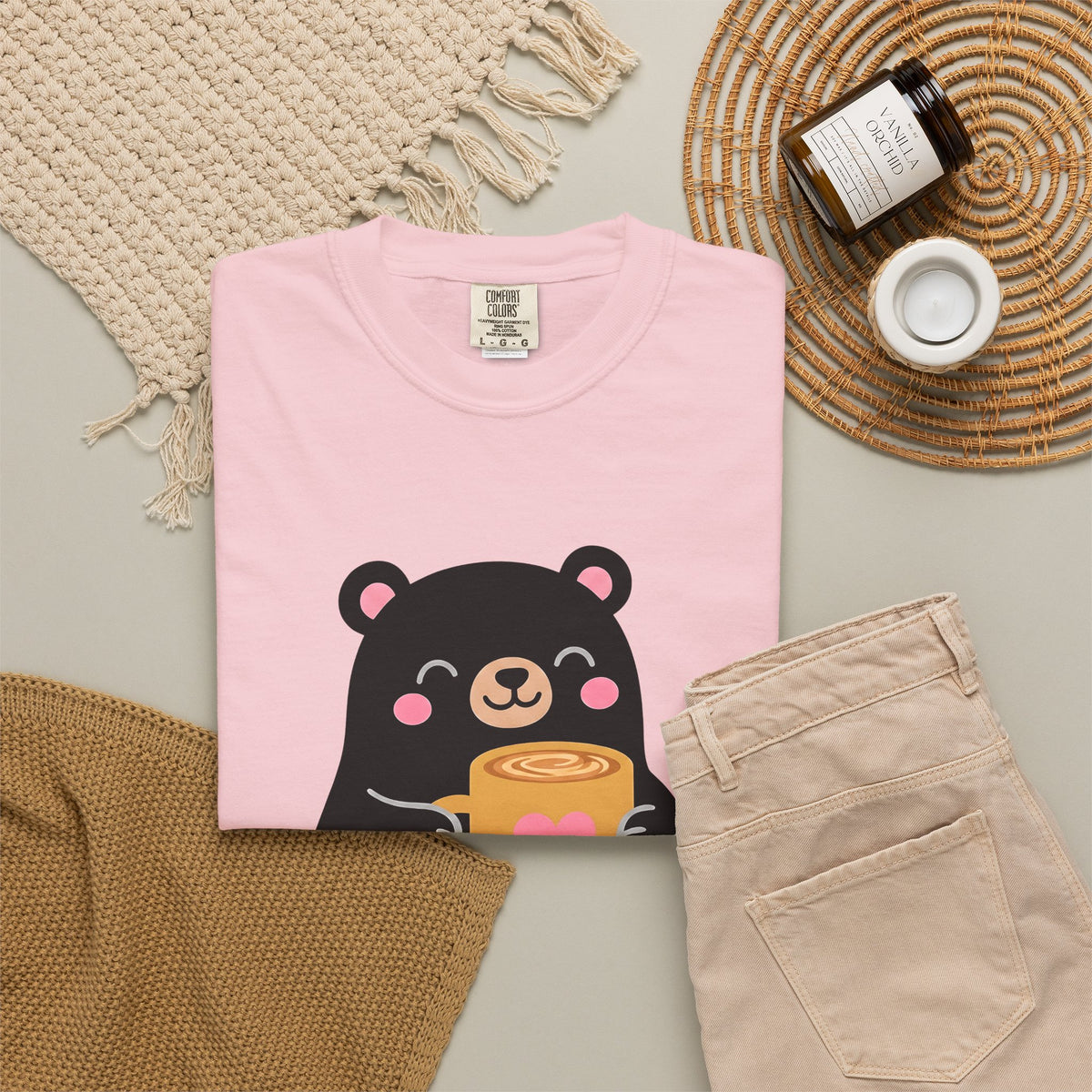 Bear Coffee Cup Coffee Animal Gift Cute Mug Coffee Fan Coffee Mug Kawaii Minimalist T-Shirt