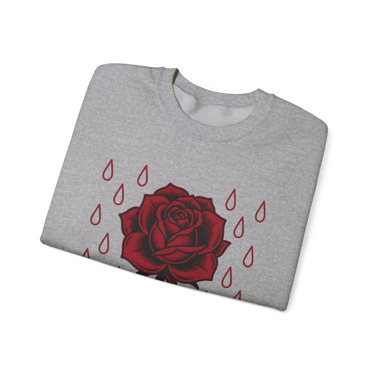 Rose Flower Cowgirl Floral Gift Tattoo Flower Rodeo Fan Ink Floral Vintage Raindrops Sweatshirt