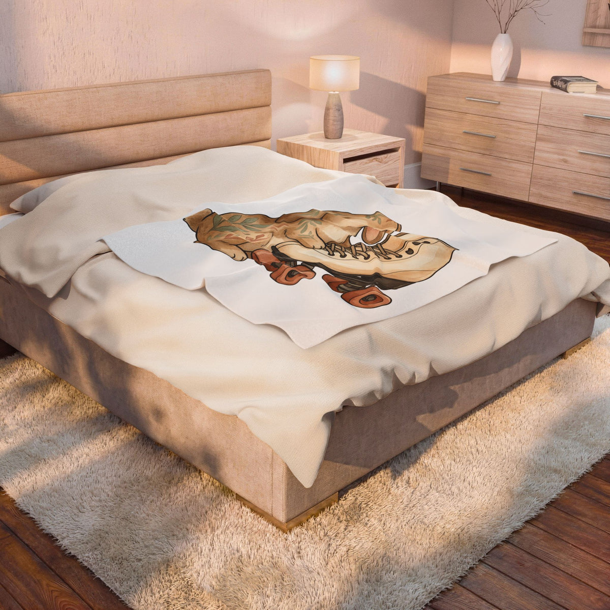 Bunny Skate Sports Fauna Gift Adorable Rabbit Skate Athlete Fan Wildlife Cute Brushstroke Blanket