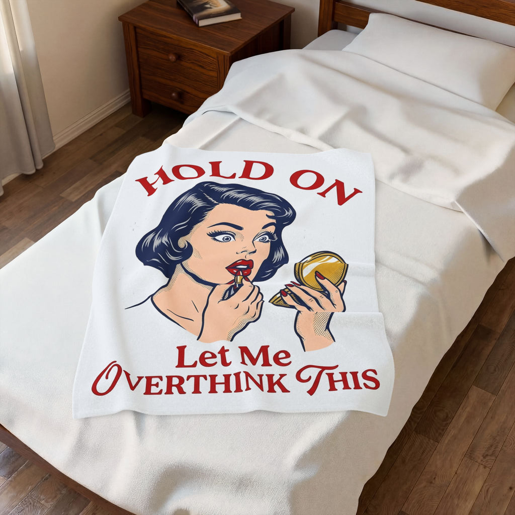 Vintage Woman Mirror Funny Humor Gift Retro Antique Lady Comedy Fan Vintage Pop Blanket