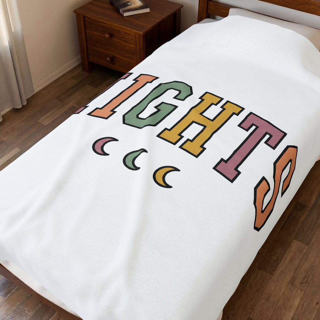 Varsity Lettering Design Blanket Nurses Graveyard Shift Gift Women Pale Hues Blanket Letterman Blanket Nursing Enthusiast Pastel Blanket Night