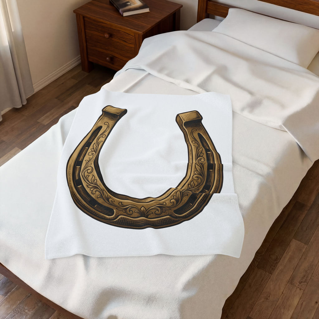Horseshoe Blanket Cowgirl Farm Gift Women Cowboy Blanket Shoe Blanket Rodeo Fan Western Blanket Ranch Graphic Retro Flower Blanket