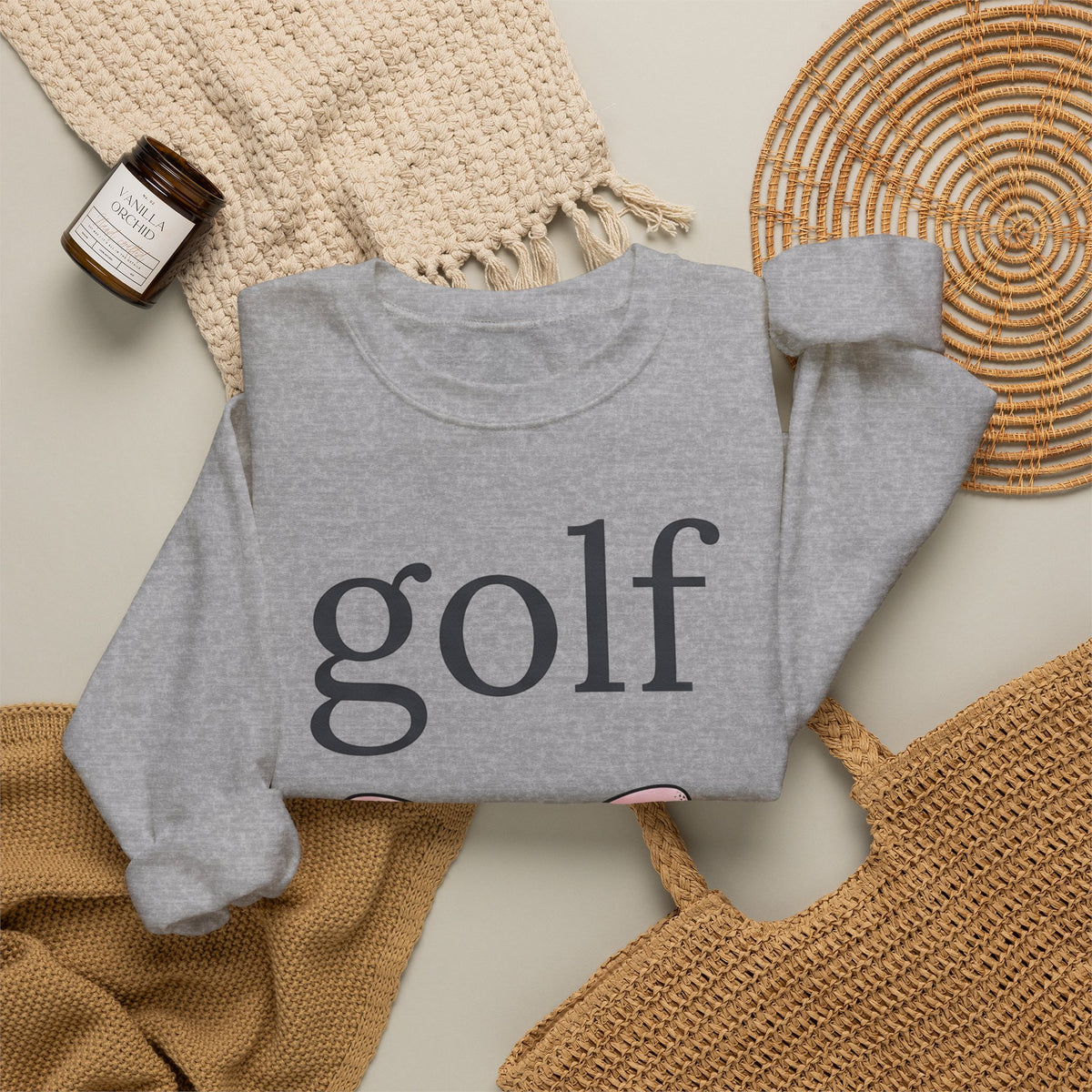Magenta Bow Sweatshirt Golf Vibe Gift Women Contemporary Sweatshirt Bow Tie Sweatshirt Golfer Fan Modern Sweatshirt Atmosphere Graphic Doodle Strip Sweatshirt