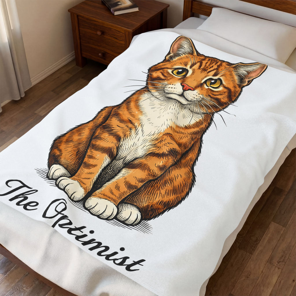 Ginger Cat Blanket Cat Companion Gift Women Outline Blanket Cat Blanket Feline Fan Simple Blanket Friendship Graphic Minimalist Kitty Portrait