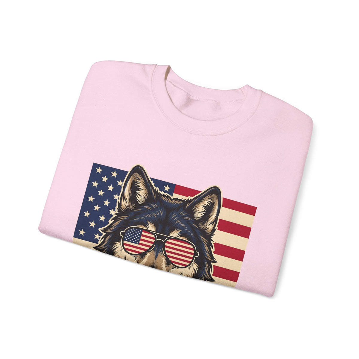 Wolf Shades Sweatshirt America Patriotism Gift Women Classic Sweatshirt Sunglasses Sweatshirt American Enthusiast Retro Sweatshirt Nationalistic Graphic