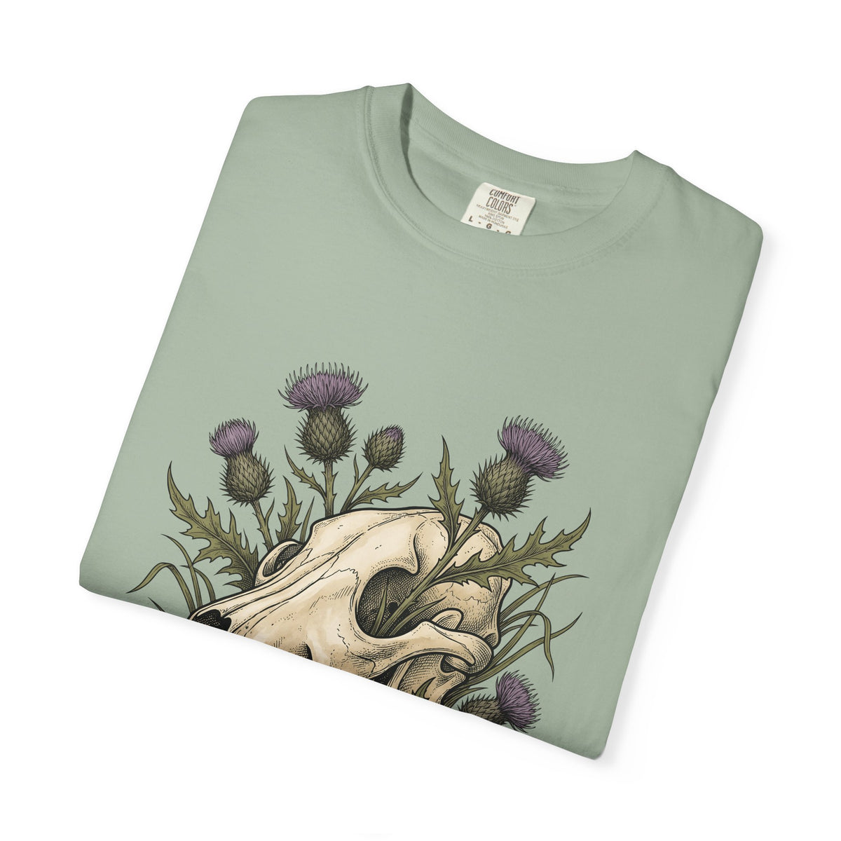 Animal Skull T-Shirt Animals & Flowers Spooky Gift Women Sketch T-Shirt Cranium T-Shirt Wildlife Fan Illustration Graphic T-Shirt Hand Drawn