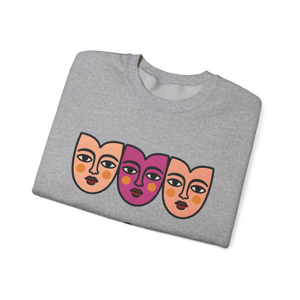 Abstract Faces Sweatshirt Abstract Art Gift Women Modern Sweatshirt Faces Sweatshirt Art Fan Contemporary Sweatshirt Artistic Graphic Minimal Bold Outlines