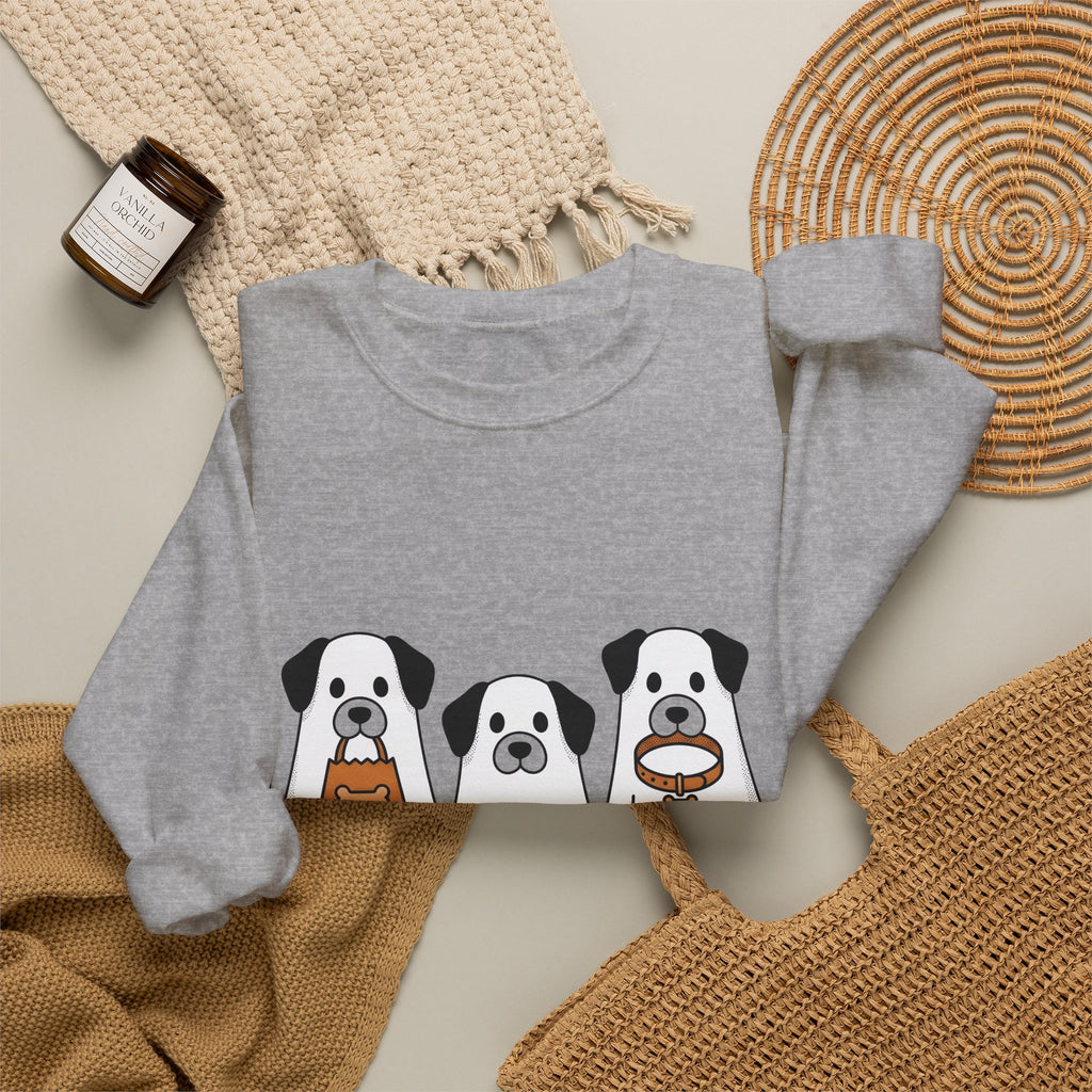 Phantom Puppies Halloween Pet Owner Gift Comic Ghost Dogs Spooky Fan Cartoon Dog Mom Sweatshirt