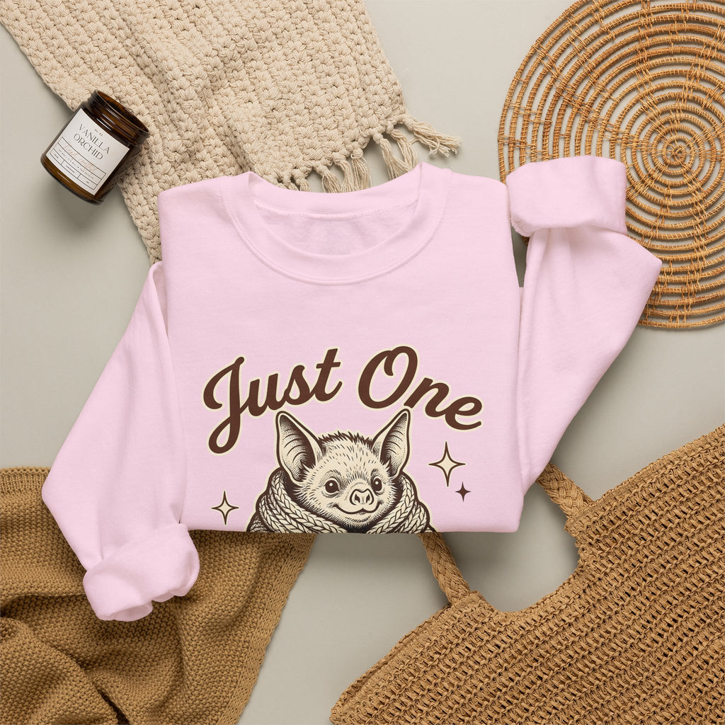 Bat Needlework Sweatshirt Cute Crafts Gift Women Vintage Sweatshirt Embroidery Sweatshirt Adorable Fan Retro Sweatshirt Crafting Graphic Doodle Wool Ball