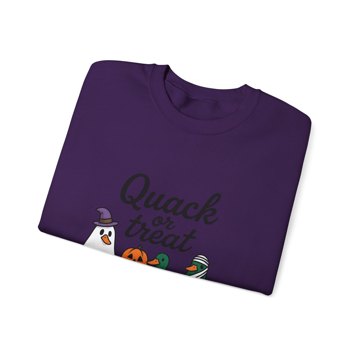 Duck Attire Sweatshirt Halloween Pets Gift Women Animated Sweatshirt Duckling Sweatshirt Spooky Fan Cartoon Sweatshirt Animal Graphic Hand Drawn Jack O Lantern