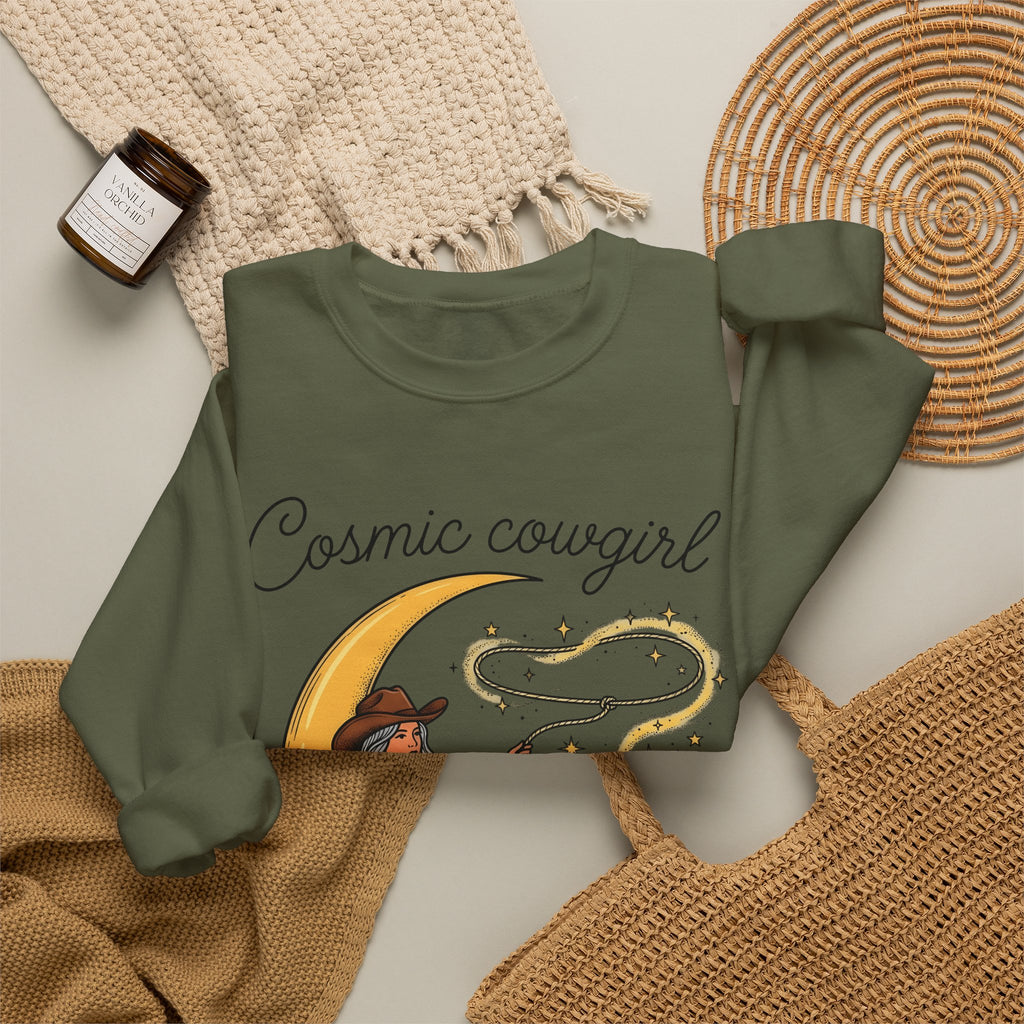 Cowgirl Moon Sweatshirt Cowgirl Cowboy Gift Women Tribal Sweatshirt Moonlight Sweatshirt Rodeo Fan Western Sweatshirt Cowboy Graphic Rustic Shining Stars