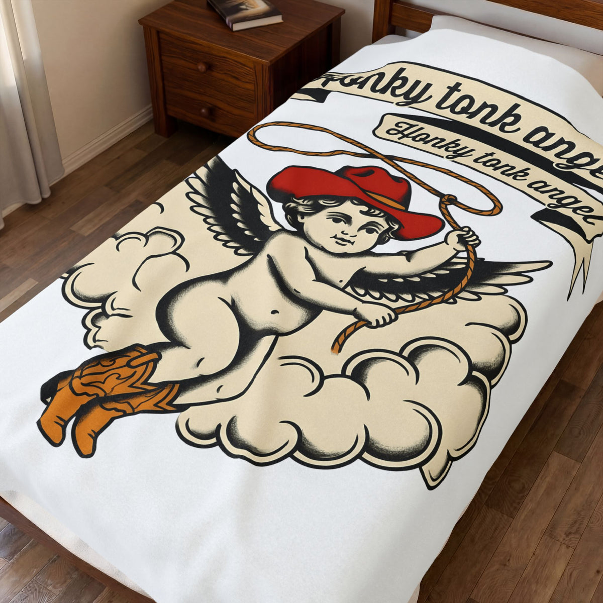 Ranch Angel Blanket Cowgirl Halo Gift Women Sketch Blanket Farm Angel Blanket Rodeo Fan Country Girl Blanket Heavenly Graphic Prairie Fog Blanket