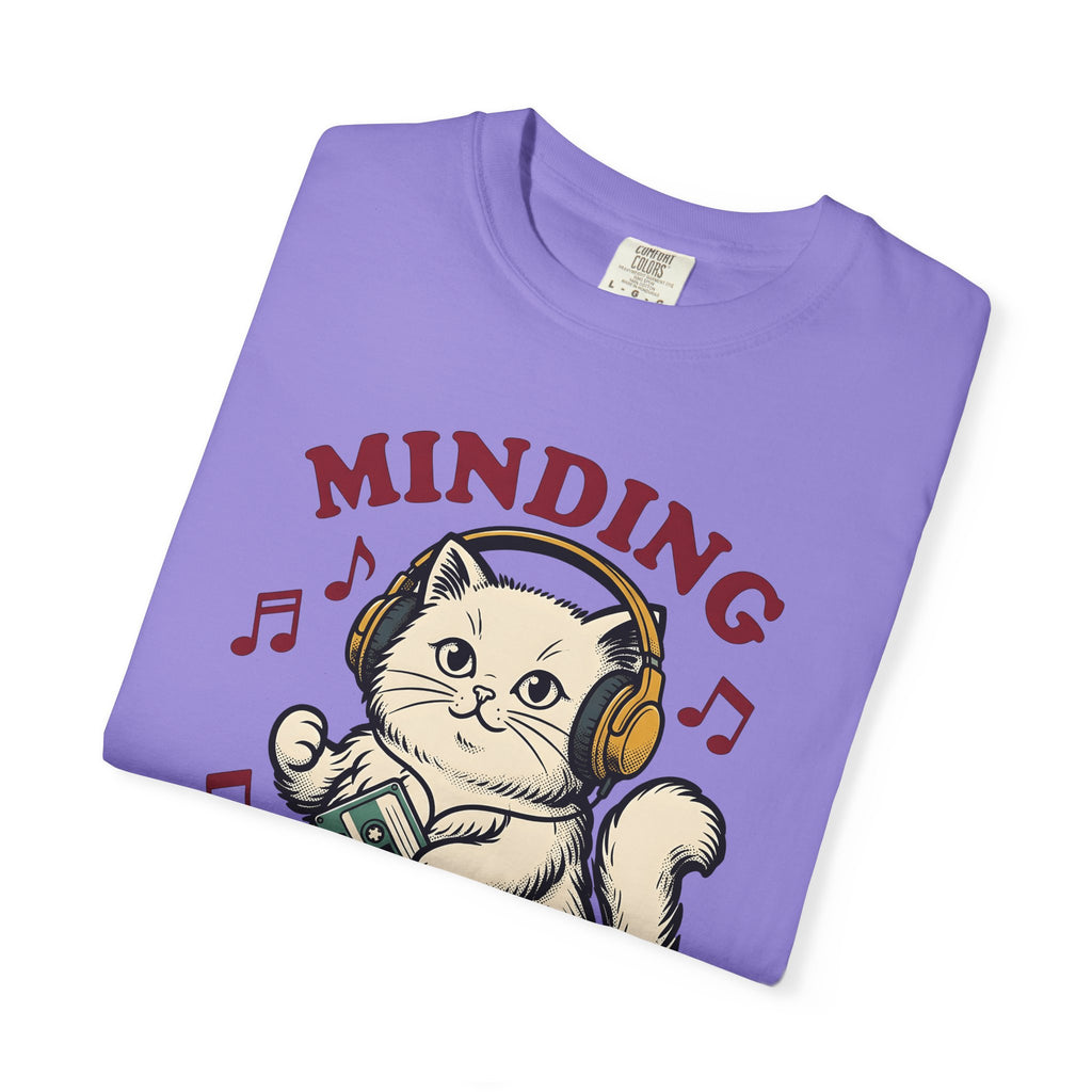Cat Earbuds T-Shirt Cat Sound Gift Women Antique T-Shirt Headphones T-Shirt Feline Fan Earphone T-Shirt Audio Graphic Throwback Audio Cassette