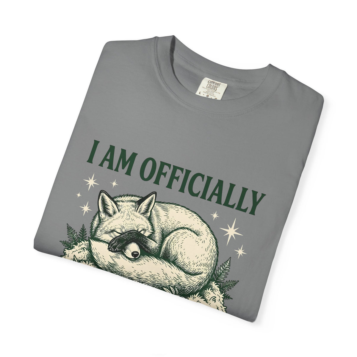 Resting Fox Funny Wildlife Gift Sketch Fox Humor Fan Drawing Retro Star Shapes T-Shirt