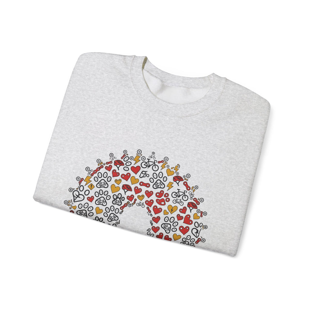 Bicycle Romance Motif Sweatshirt St Valentines Day Bike Gear Gift Women Line Art Sweatshirt Cycle Sweatshirt Valentines Day Enthusiast Illustration Sweatshirt