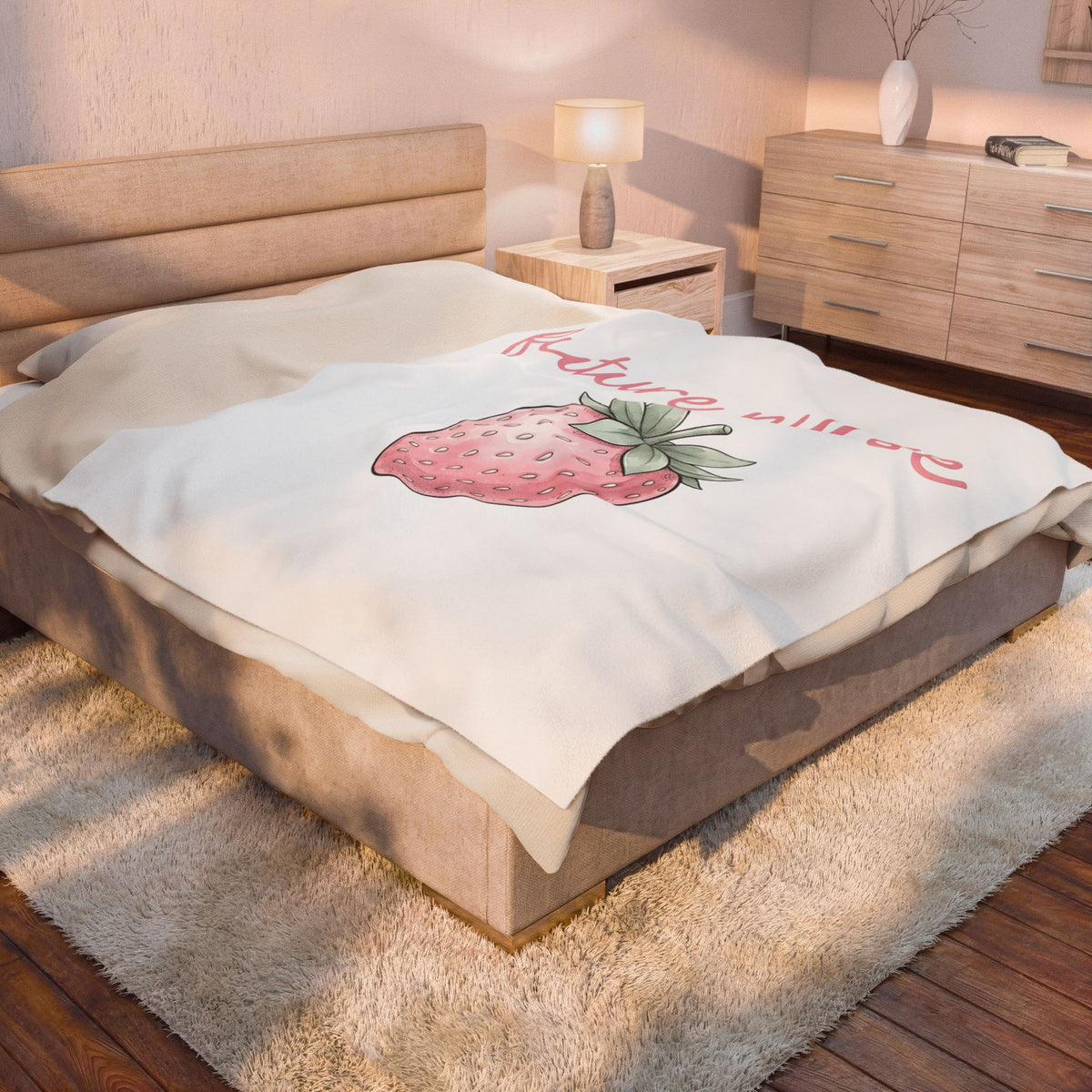 Strawberry Nurse Graduation Gift Pastel Fruit Healthcare Enthusiast Soft Graduate Blanket