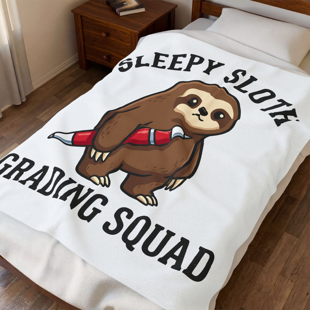 Sloth Drawing Blanket Teacher Fauna Gift Women Hand Drawn Blanket Sloth Blanket Educator Enthusiast Illustrated Design Wildlife Graphic Minimal
