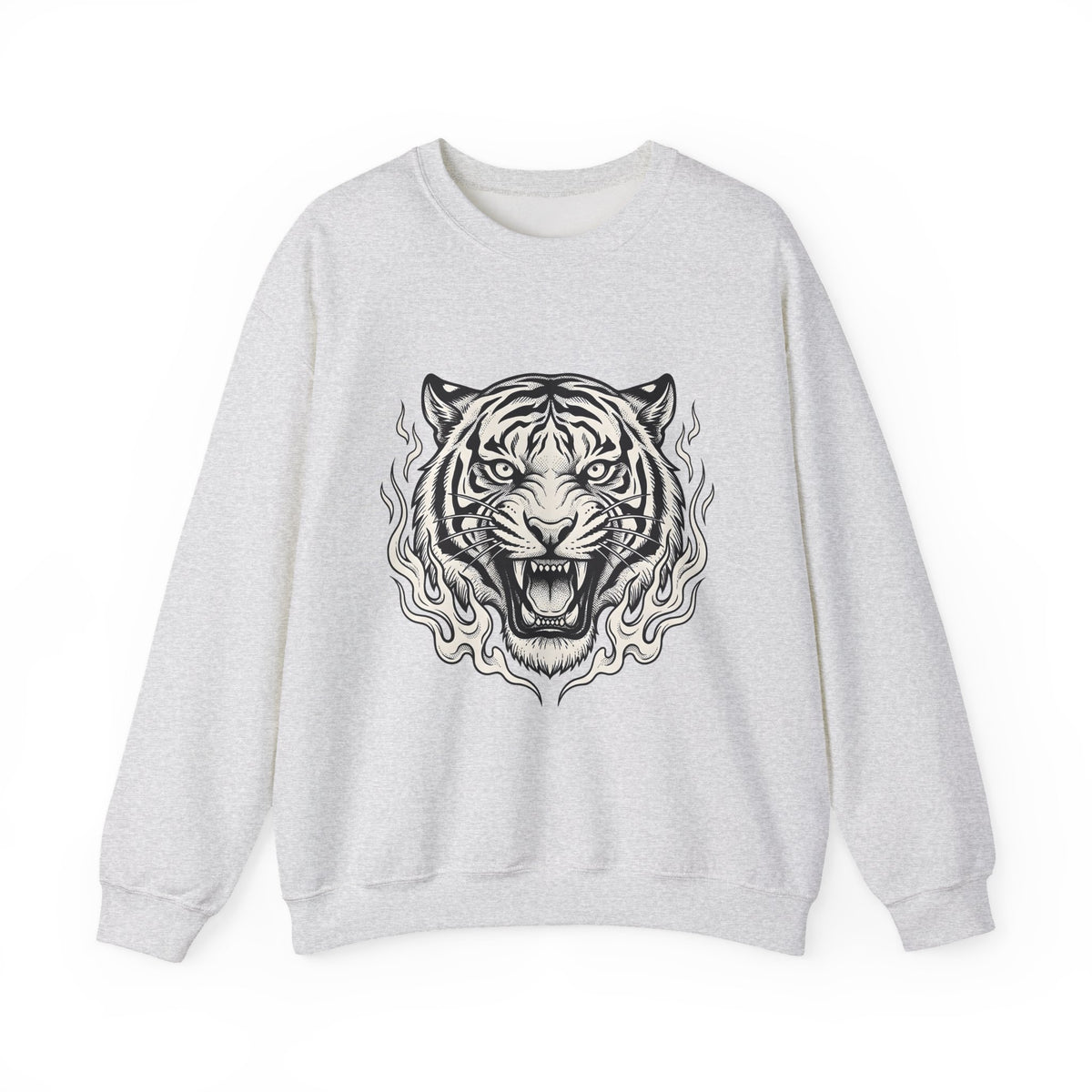 Tiger Face Sweatshirt Tiger Wildlife Gift Women Tribal Sweatshirt Tiger Sweatshirt Tiger Fan Big Cat Graphic Retro Fire Sweatshirt
