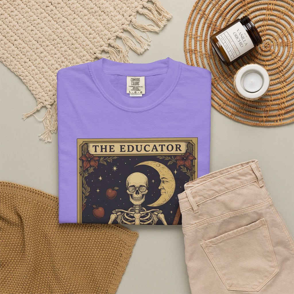Skull Instructor T-Shirt Teacher Dark Gift Women Retro T-Shirt Skeleton T-Shirt Educator Enthusiast Vintage T-Shirt Gothic