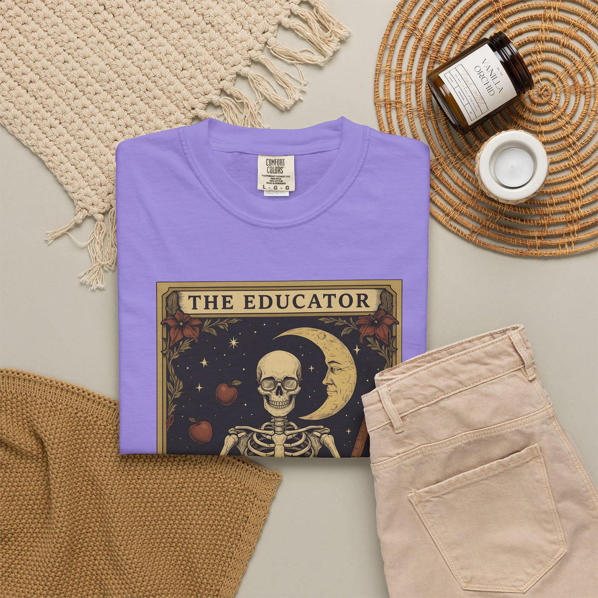 Skull Instructor T-Shirt Teacher Dark Gift Women Retro T-Shirt Skeleton T-Shirt Educator Enthusiast Vintage T-Shirt Gothic