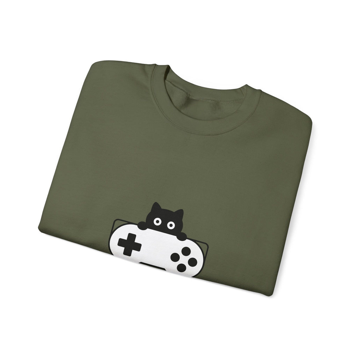 Cat Game Controller Sweatshirt Cat Gaming Gift Women Minimalist Sweatshirt Gamepad Sweatshirt Feline Fan Gamer Graphic Gamer Design Modern Video Game