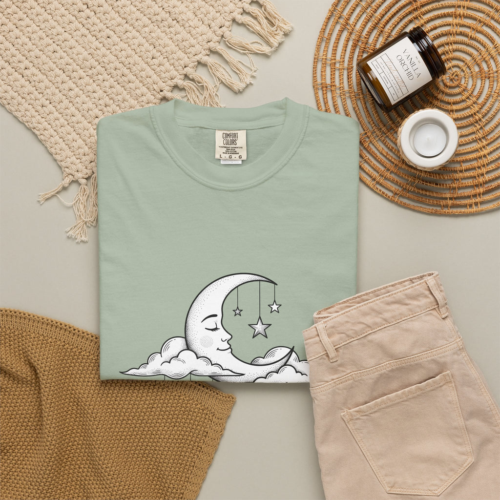 Crescent Moon T-Shirt Nurses Career Gift Women Line Art T-Shirt Lunar T-Shirt Nurse Enthusiast Minimalist T-Shirt Professional Graphic Clean