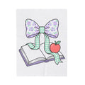 Reading Bow Blanket Teachers Education Gift Women Cute Blanket Reading Bow Blanket Teacher Enthusiast Adorable Blanket Learning Graphic Muted Fruit
