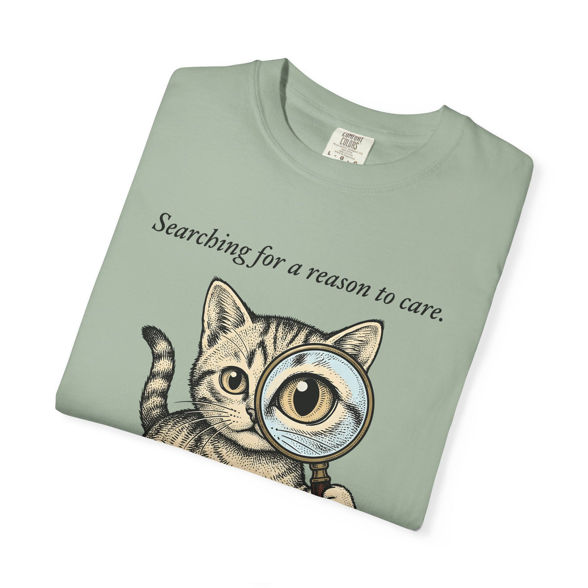 Tabby Cat T-Shirt Cat Humor Gift Women Vintage T-Shirt Kitty T-Shirt Cat Fan Retro T-Shirt Funny Graphic Hand Drawn Magnifying Glass T-Shirt