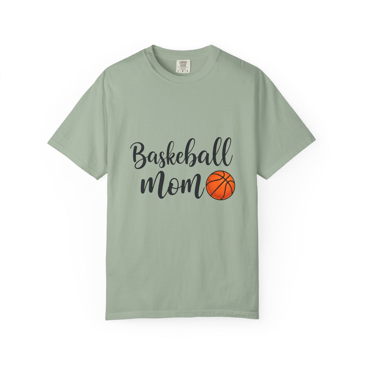 Basketball Graphic T-Shirt Moms Sports Gift Women Script T-Shirt Hoop T-Shirt Mom Fan Calligraphy T-Shirt Athlete Graphic Modern Sports Ball T-Shirt