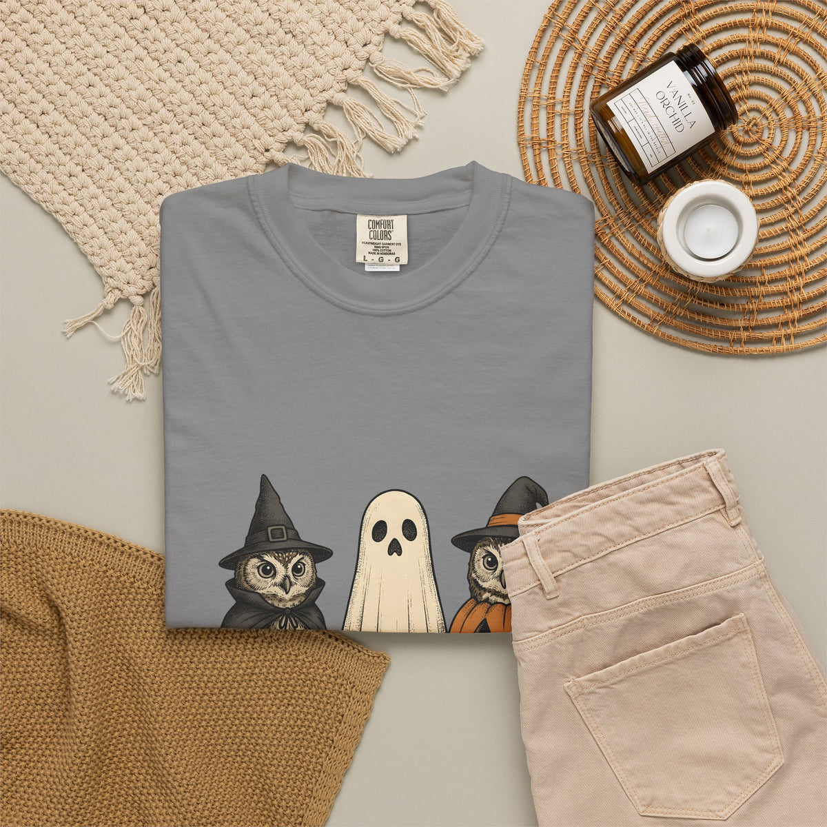 Owl Halloween Costumes Halloween Creatures Gift Classic Owl Costume Horror Fan Spooky Monster T-Shirt