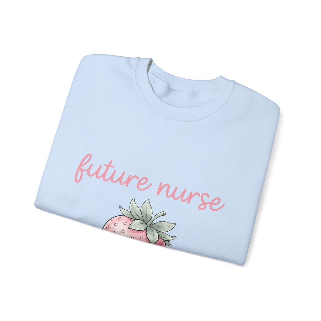 Strawberry Nurse Graduation Gift Pastel Fruit Healthcare Enthusiast Soft Graduate Sweatshirt