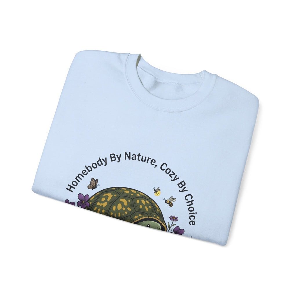 Turtle Cozy Sweatshirt Funny Animal Gift Women Whimsical Sweatshirt Turtle Sweatshirt Humor Fan Cartoon Sweatshirt Wildlife Graphic Hand Drawn Flowers Sweatshirt