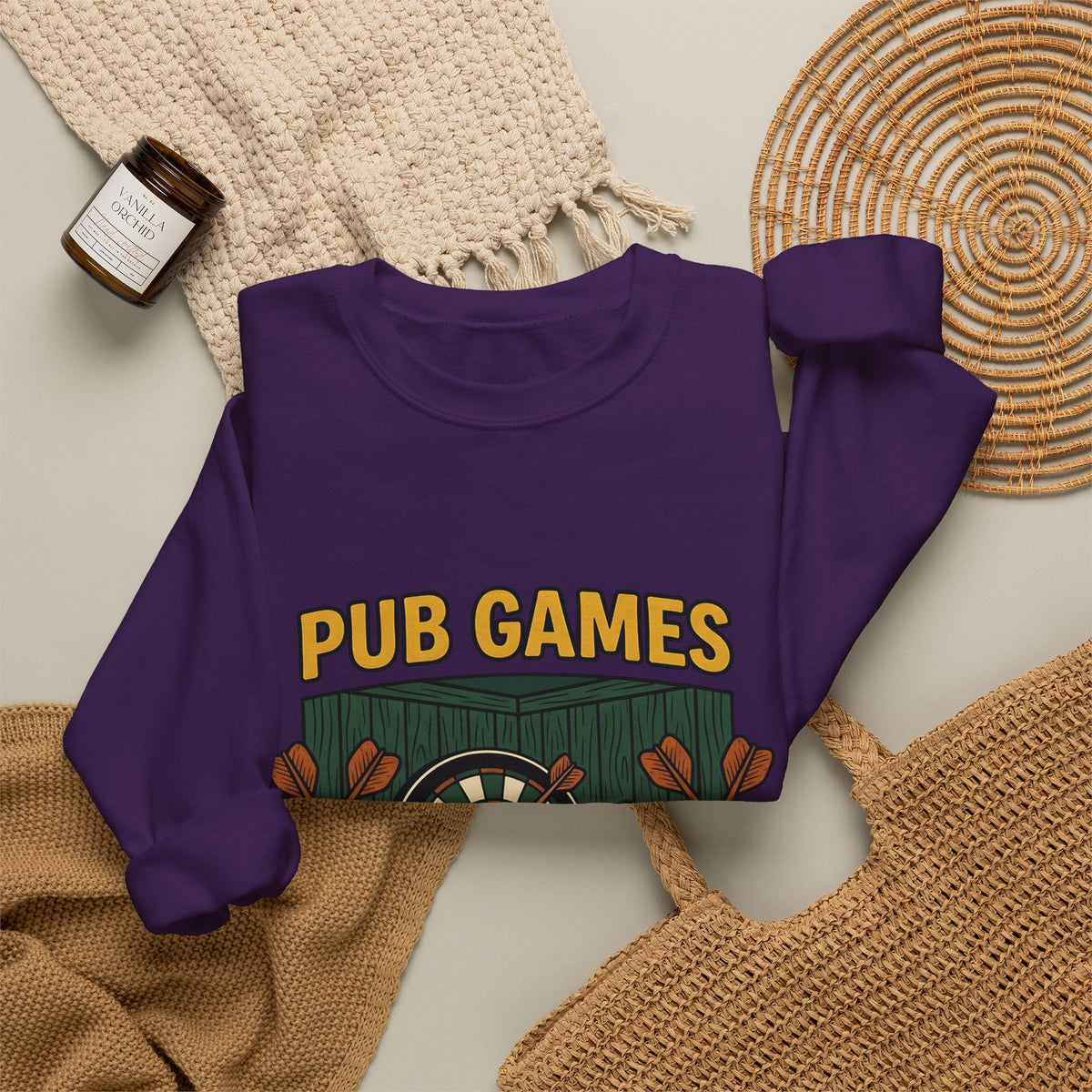 Darts Game Sweatshirt Sports Lounge Gift Women Grunge Sweatshirt Darts Sweatshirt Athlete Fan Distressed Sweatshirt Relaxation Graphic Cartoon Ale Glass Sweatshirt