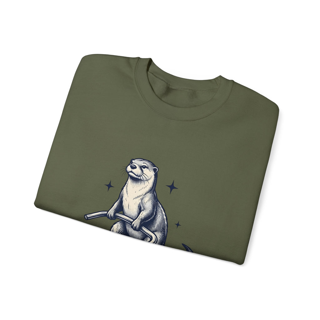 Strong Otter Sweatshirt Funny Animal Gift Women Vintage Sweatshirt Otter Sweatshirt Humor Fan Retro Sweatshirt Wildlife Graphic Hand Drawn Stars Sweatshirt