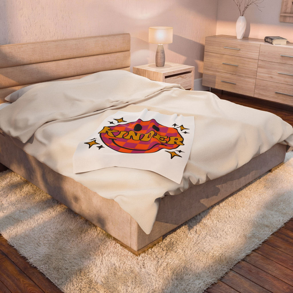 Grin Icon Teachers Inspiration Gift Nostalgic Smiley Educator Enthusiast Vintage Motivational Blanket