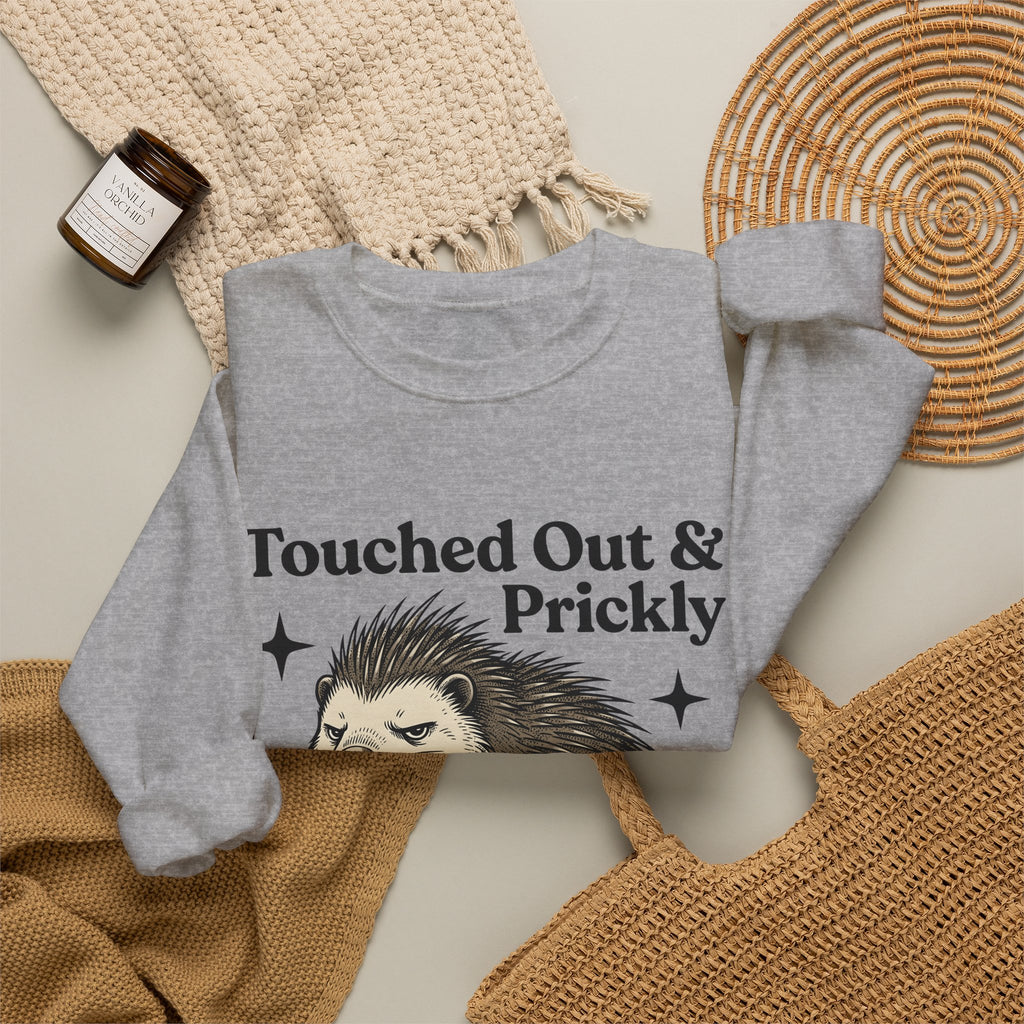 Grumpy Porcupine Sweatshirt Moms Humor Gift Women Hand Drawn Sweatshirt Quillpig Sweatshirt Motherhood Fan Illustrated Graphic Sweatshirt Vintage Stars Sweatshirt