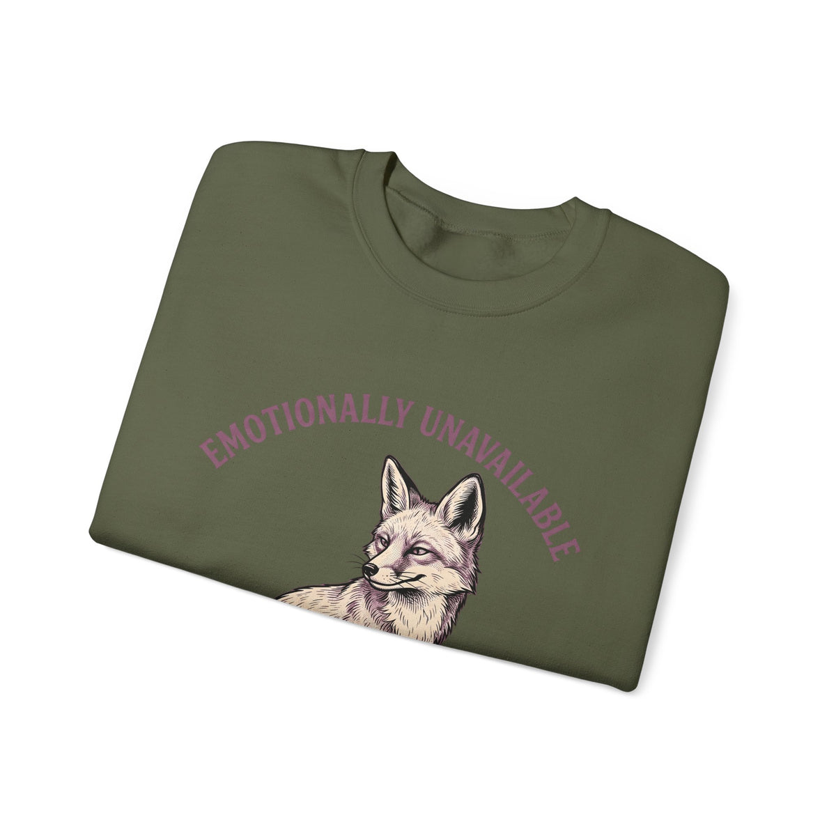 Fox Funny Animal Gift Hand Drawn Fox Humor Fan Illustrated Wildlife Vintage Arched Text Sweatshirt