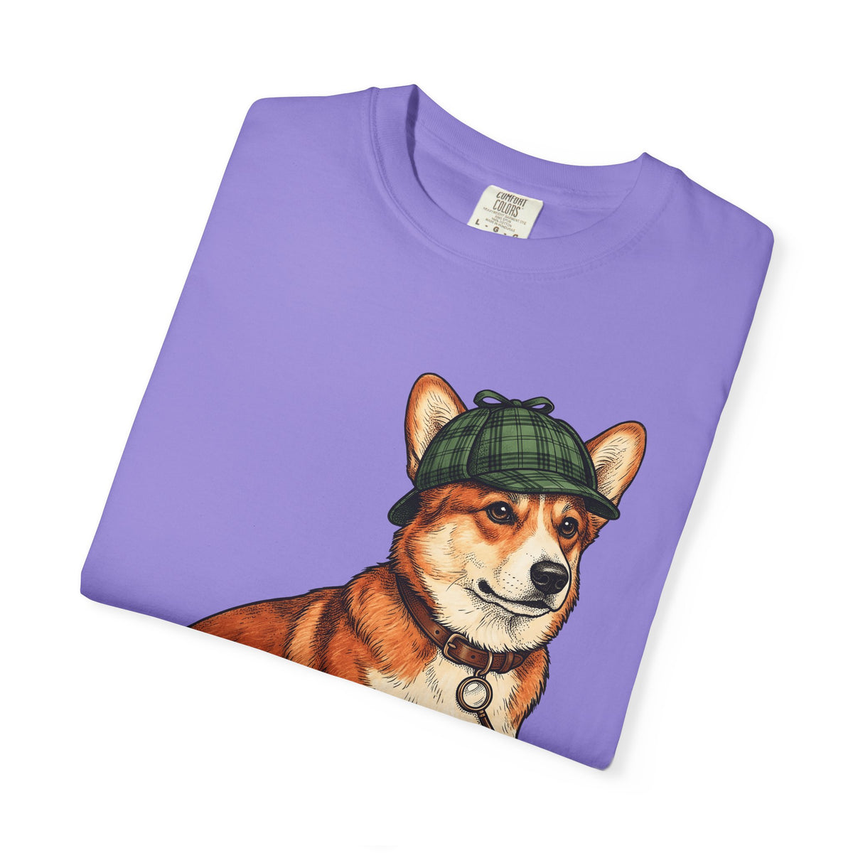 Corgi Puppy Dog Animals Gift Sketch Puppy Dog Fan Canine Doggy Retro Detective Cap T-Shirt