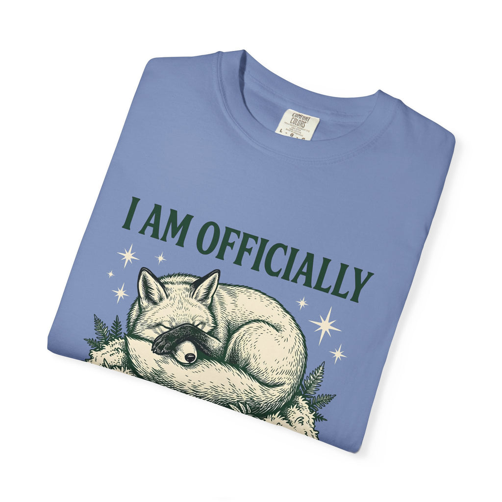 Resting Fox Funny Wildlife Gift Sketch Fox Humor Fan Drawing Retro Star Shapes T-Shirt