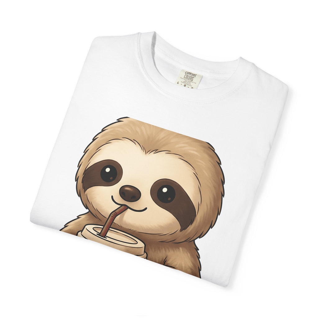 Sloth Java T-Shirt Coffee Creature Gift Women Playful T-Shirt Java T-Shirt Coffee Fan Cute T-Shirt Animal Graphic Sketch Cup T-Shirt