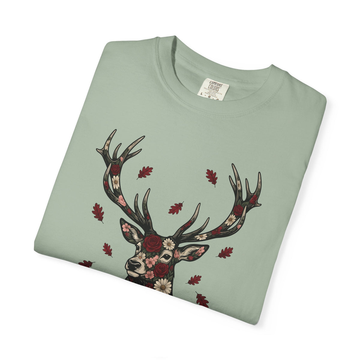 Flower Stag T-Shirt St. Valentine's Day Wildlife Gift Women Rustic T-Shirt Deer T-Shirt Valentine Fan Vintage T-Shirt Animal Graphic Retro Garden