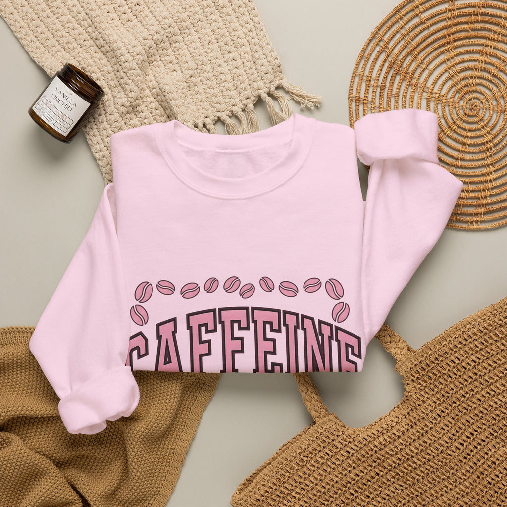 Coffee Beans Sweatshirt Coffee Humor Gift Women Bold Sweatshirt Coffee Sweatshirt Caffeine Fan Coffee Art Sweatshirt Funny Graphic Retro Pink Accent Sweatshirt