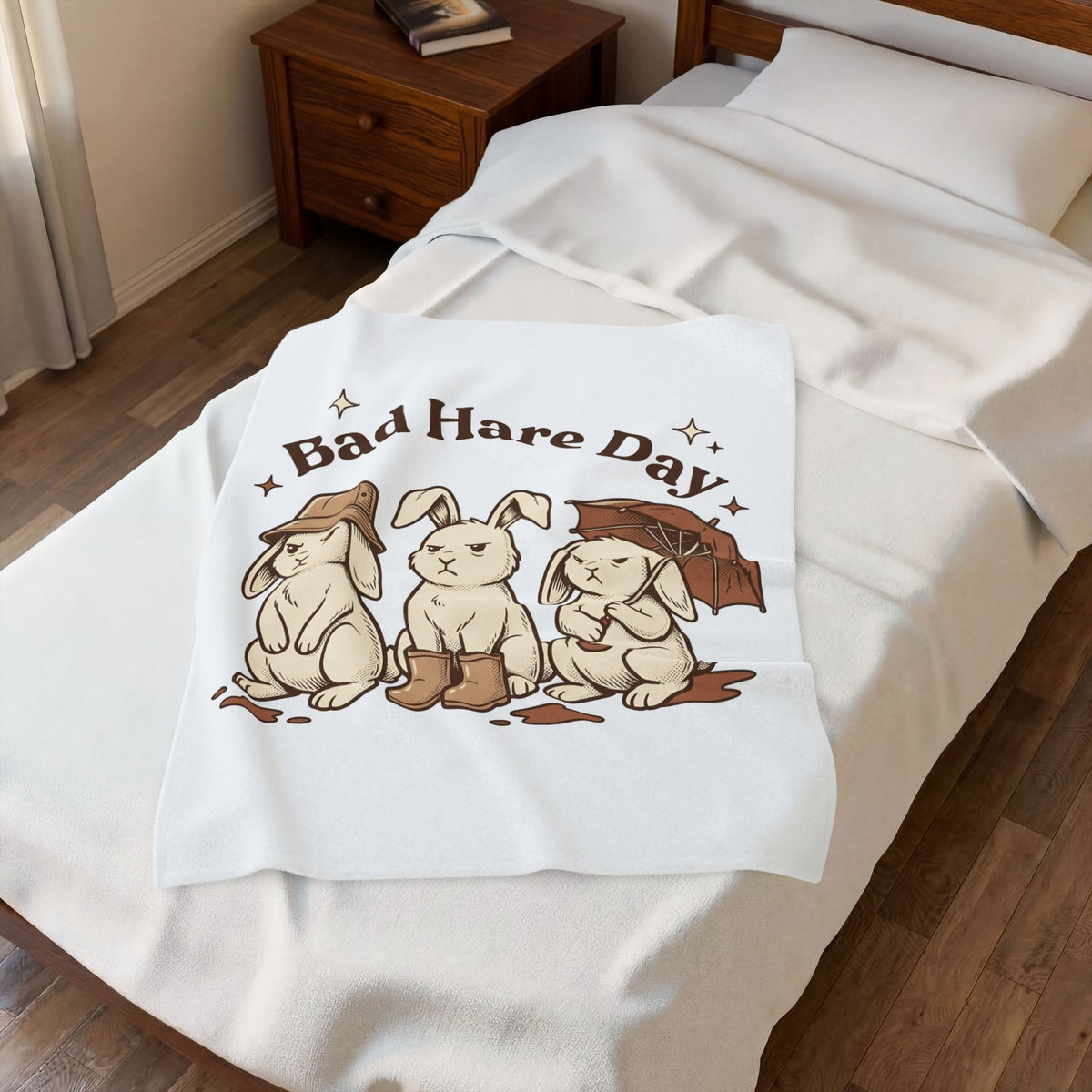 Moody Rabbits Blanket Funny Pets Gift Women Animation Blanket Bunny Blanket Humor Fan Cartoon Blanket Animal Graphic Classic Rainshade Blanket