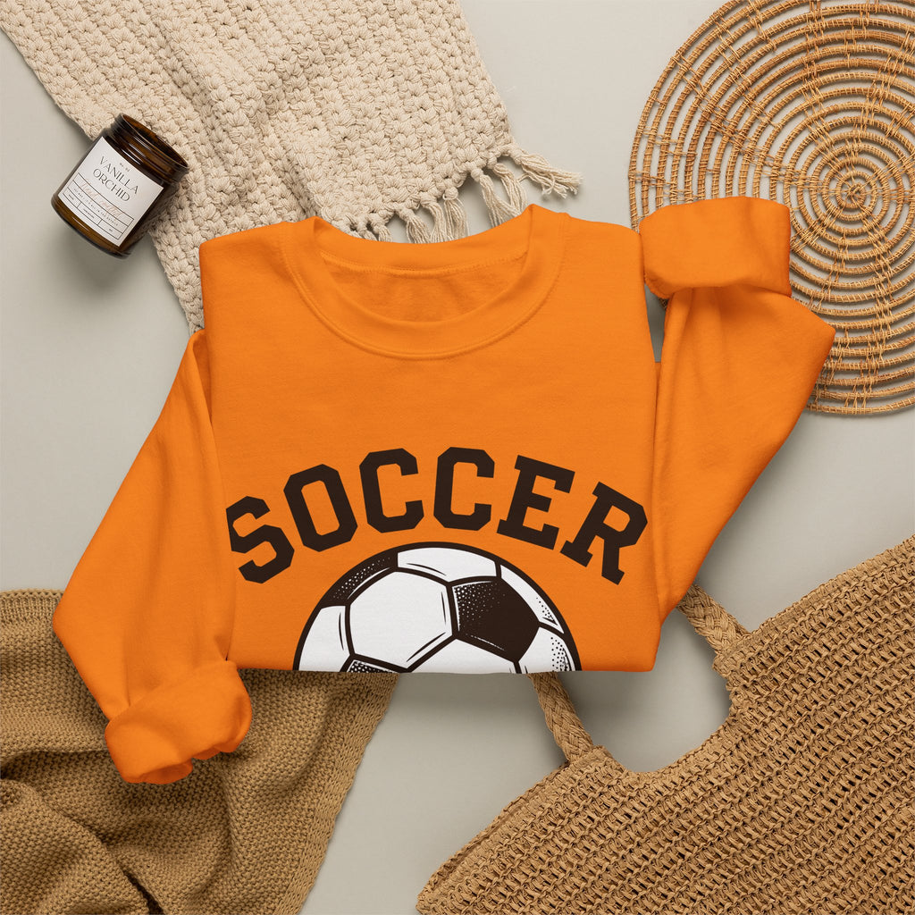 Soccer Ball Moms Sports Gift Vintage Football Mom Fan Retro Athletic Hand Drawn Varsity Sweatshirt