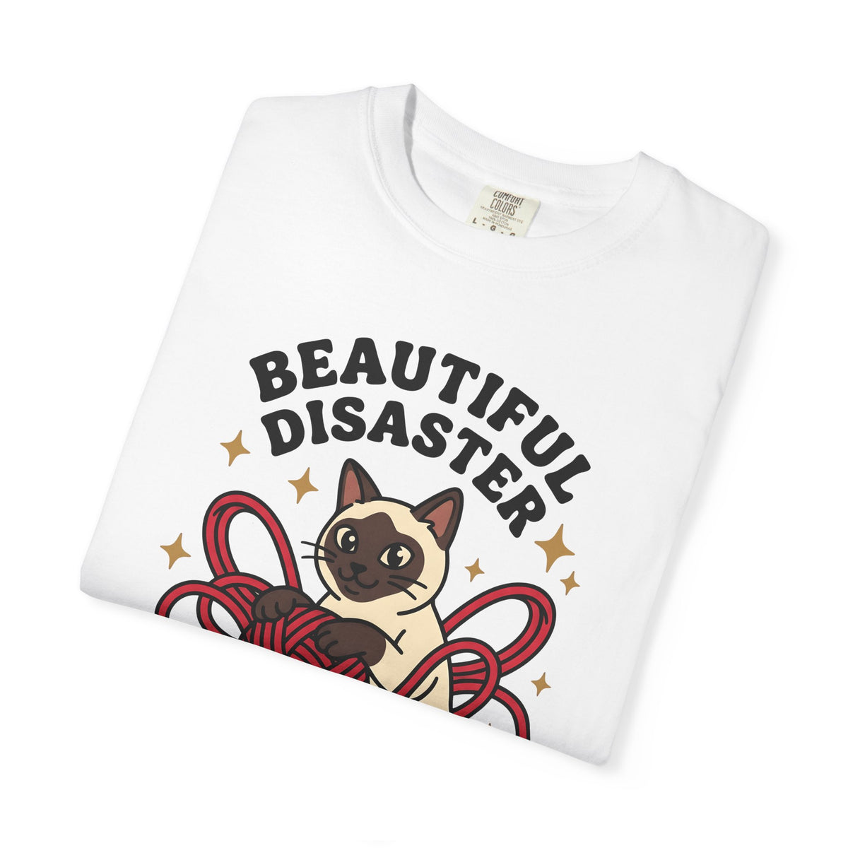 Siamese Kitten T-Shirt Cat Pet Gift Women Comic T-Shirt Kitten T-Shirt Cat Fan Cartoon T-Shirt Animal Graphic Vintage Wool Ball T-Shirt