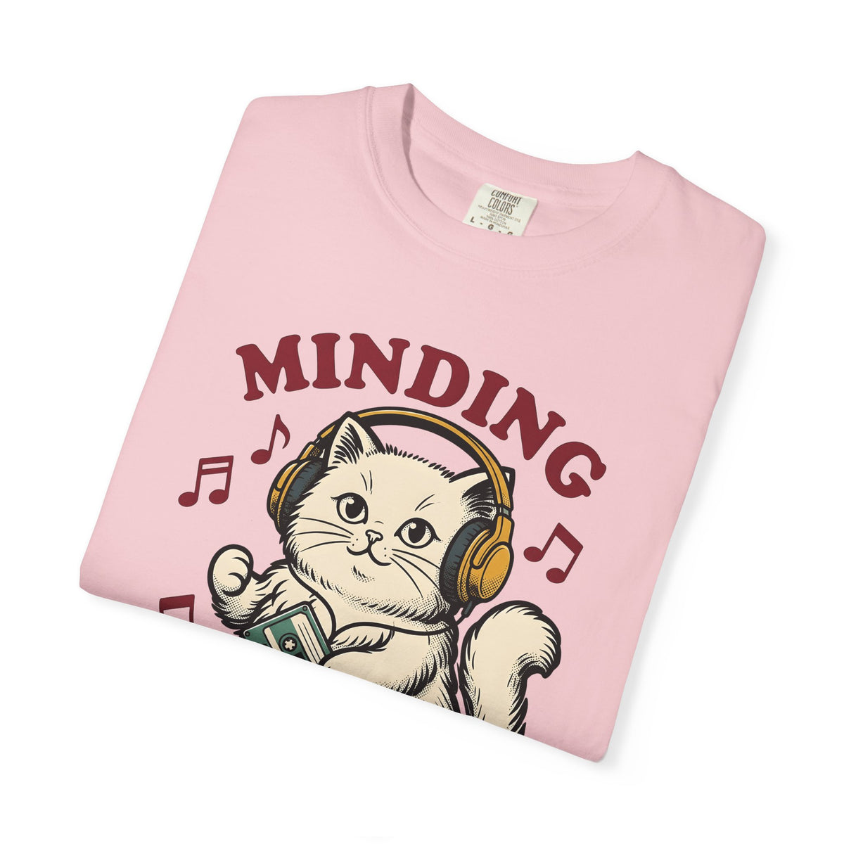 Cat Earbuds T-Shirt Cat Sound Gift Women Antique T-Shirt Headphones T-Shirt Feline Fan Earphone T-Shirt Audio Graphic Throwback Audio Cassette