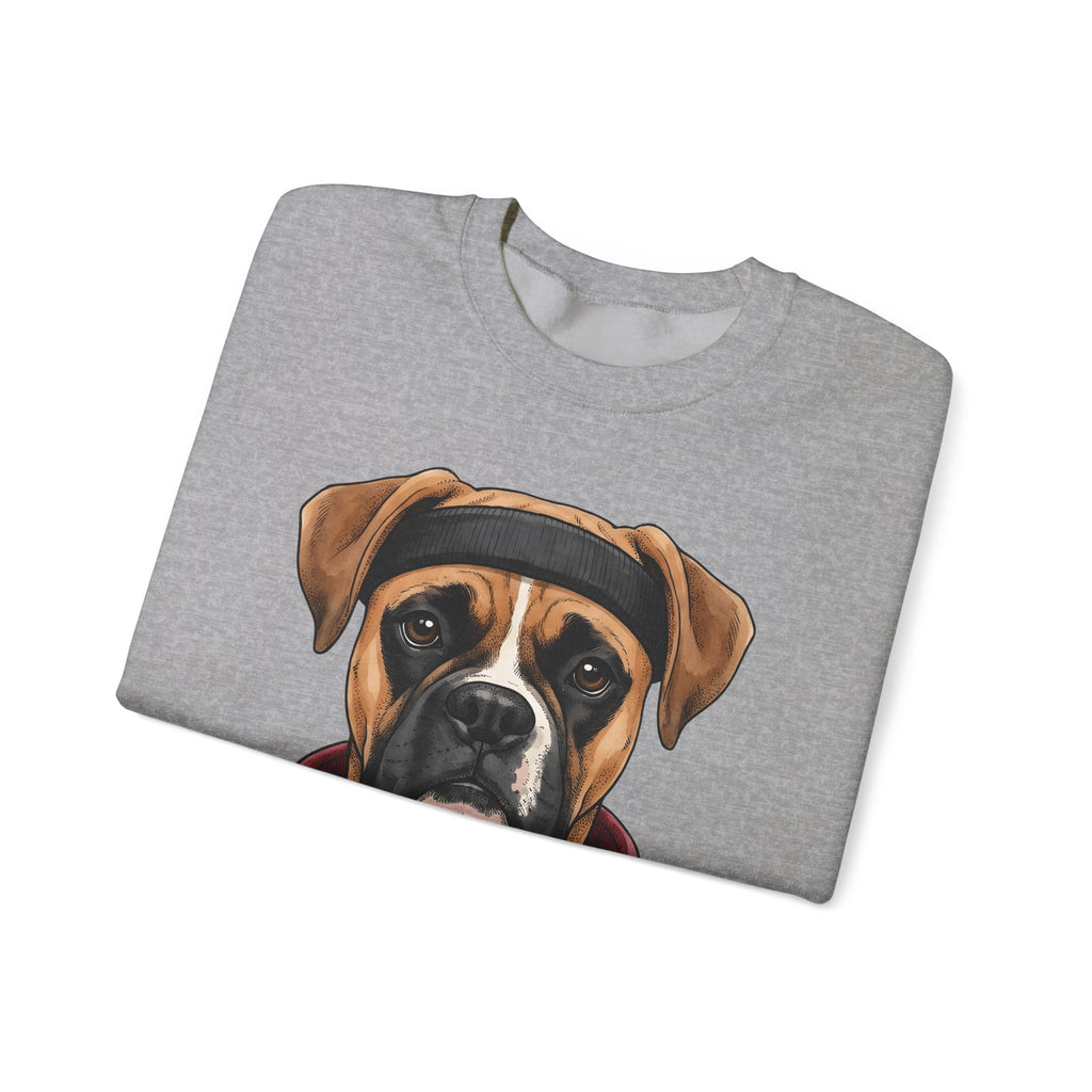 Boxer Puppy Sweatshirt Dog Apparel Gift Women Cartoon Sweatshirt Puppy Sweatshirt Dog Fan Canine Sweatshirt Clothing Graphic Line Art Pullover Sweatshirt