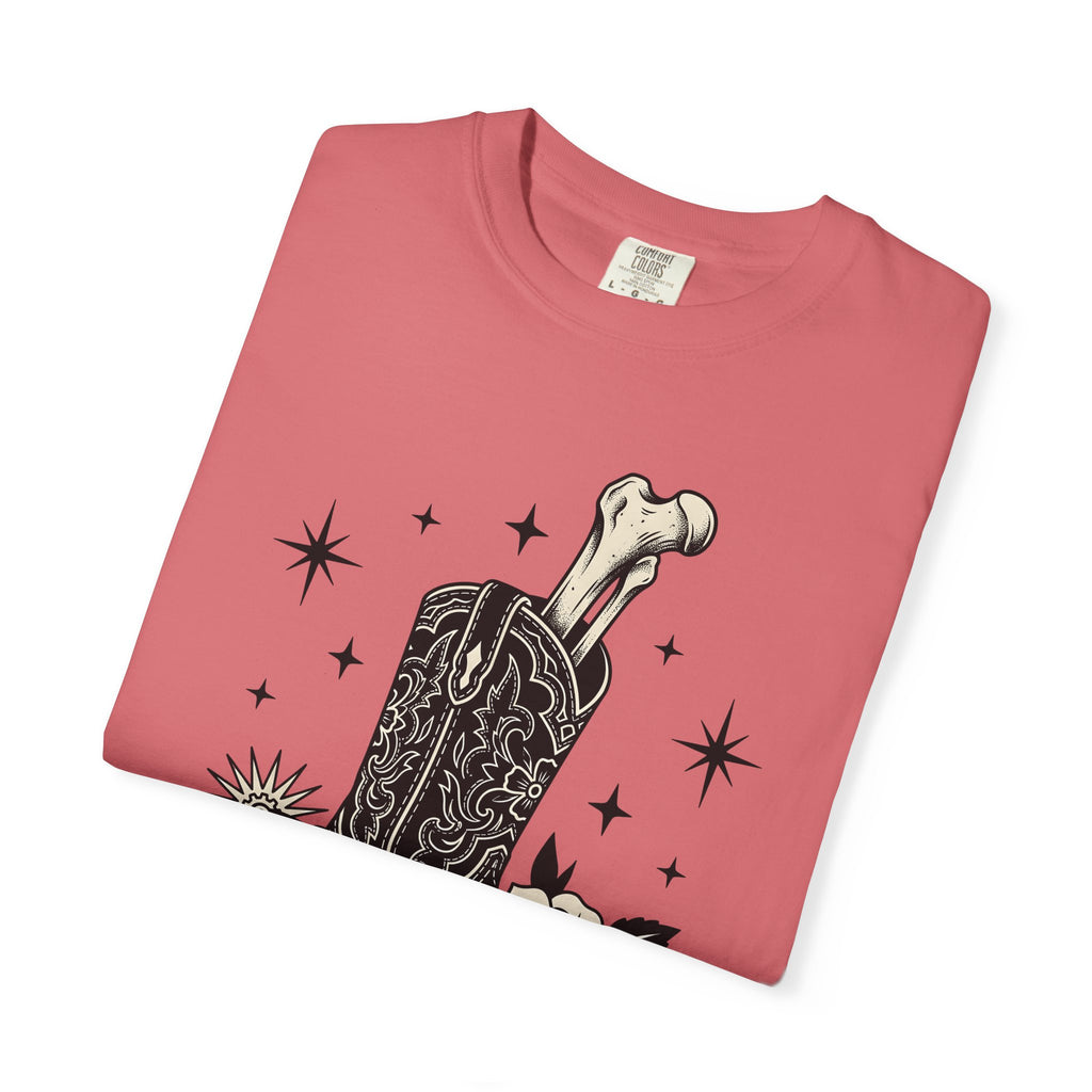 Leather Boot T-Shirt Cowgirl Ranch Gift Women Neo Tattoo T-Shirt Boot T-Sh